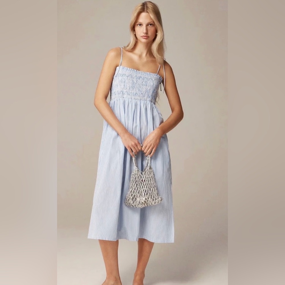 J.Crew NEW Paloma dress in‎ striped cotton poplin Size Medium